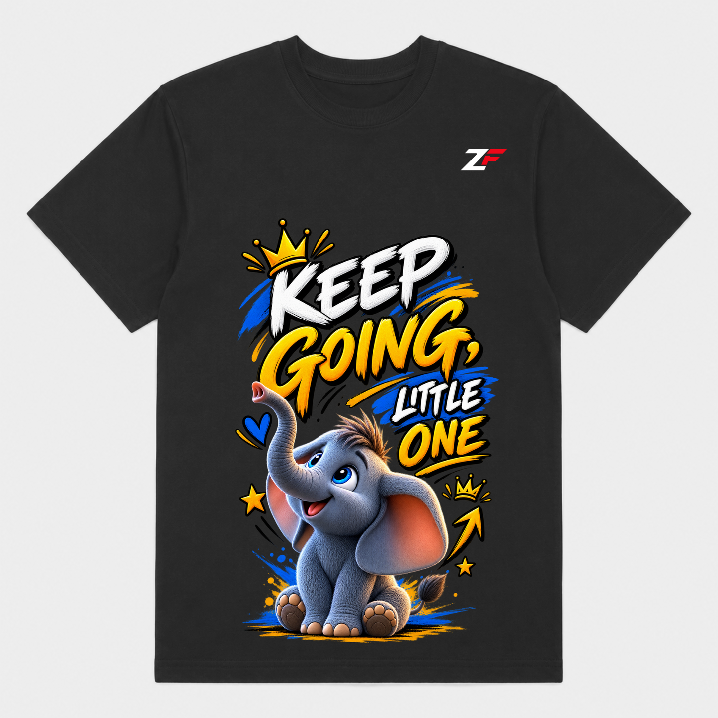Keep Going Little One Elephant T-Shirt – Motivational Kids Graphic Tee