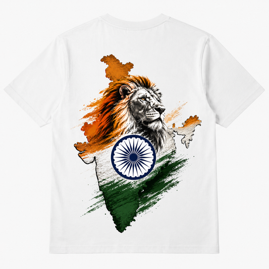 Indian Spirit T-Shirt | Lion & India Map Patriotic Graphic Tees