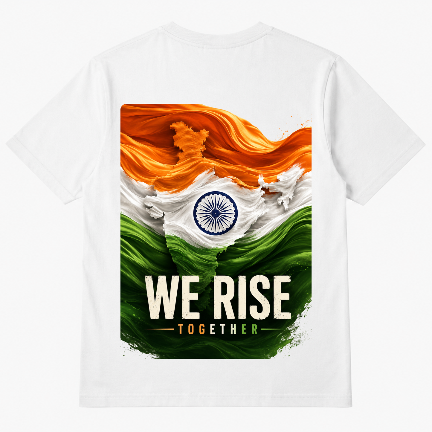 India We Rise Together T-Shirt | Patriotic India Map Graphic Tees