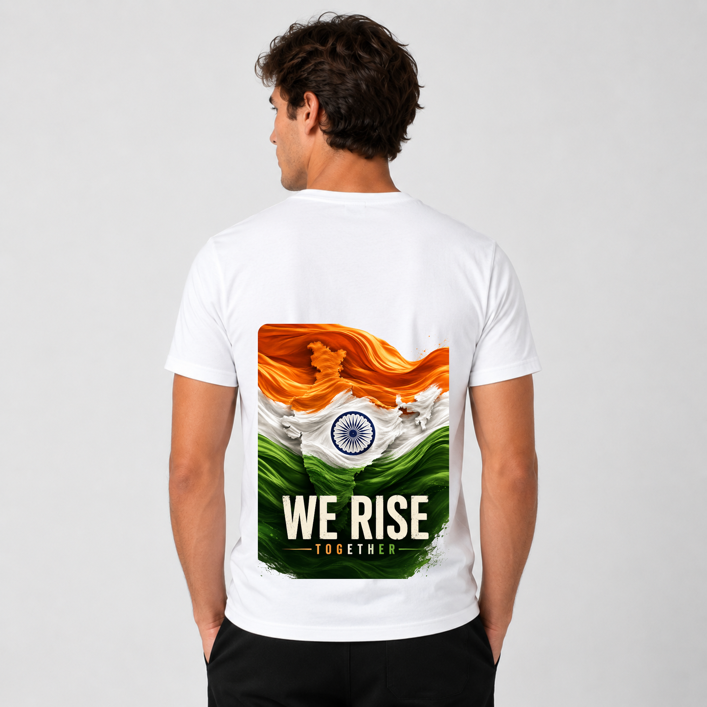 India We Rise Together T-Shirt | Patriotic India Map Graphic Tees