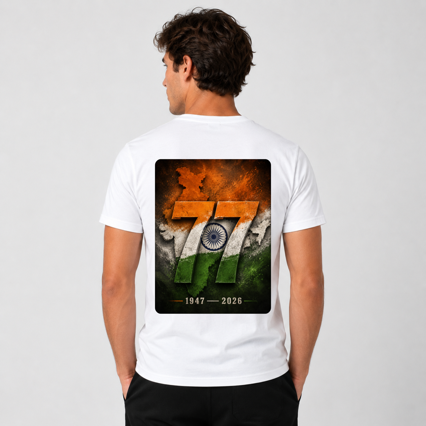 77 Years of Freedom India Independence Day Graphic T-Shirt | 1947–2026