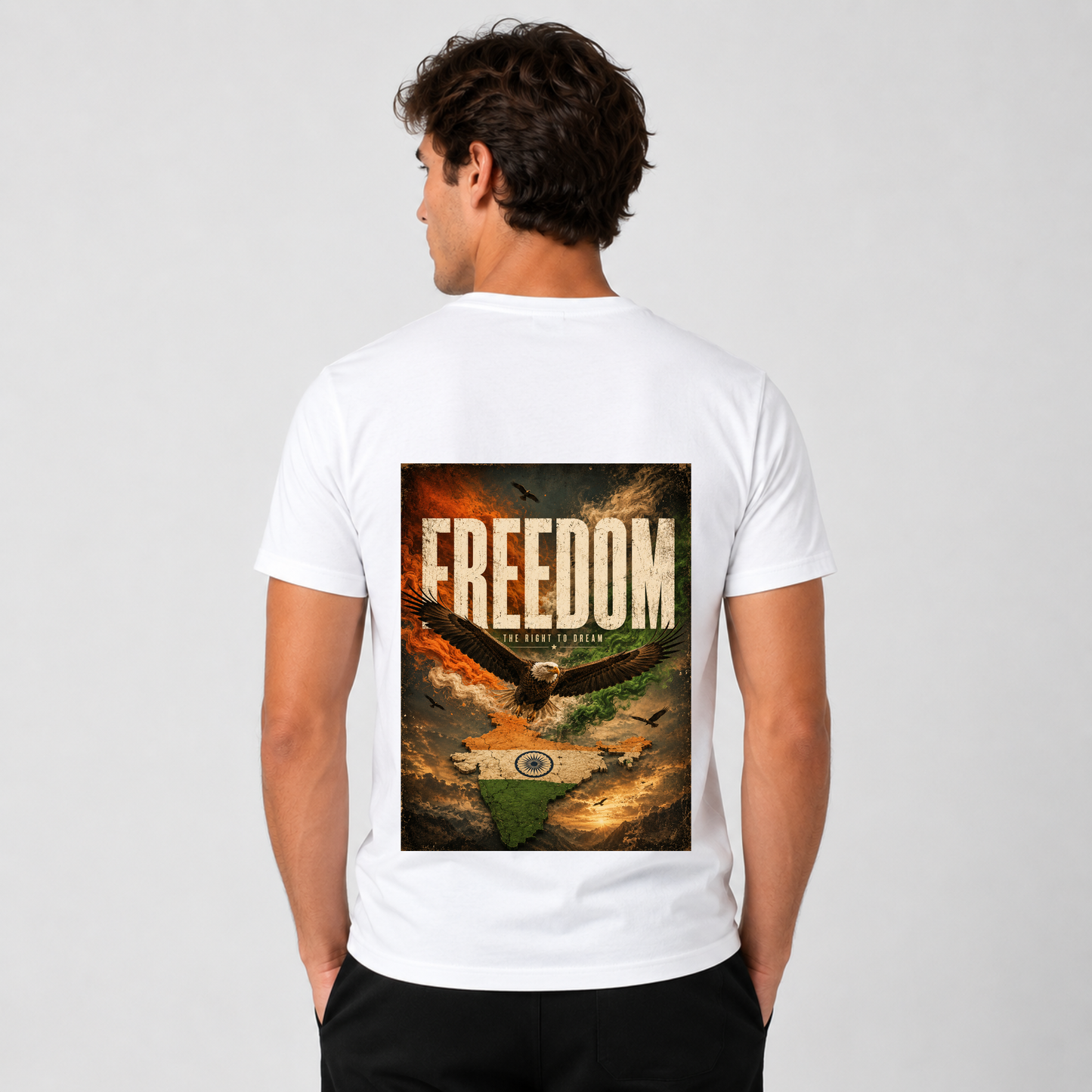 Freedom Eagle India T-Shirt | Patriotic Eagle & India Map Graphic Tees