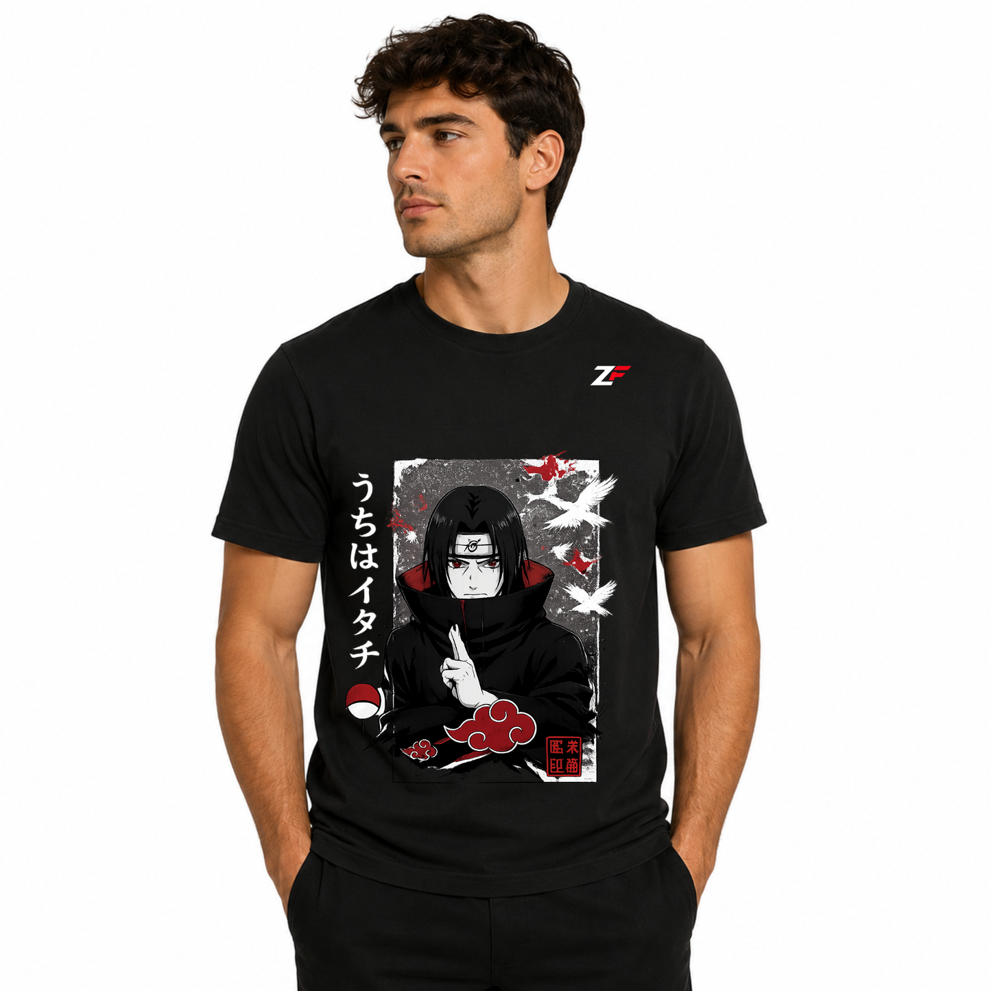 Anime Ninja Shadow Graphic Oversized T-Shirt