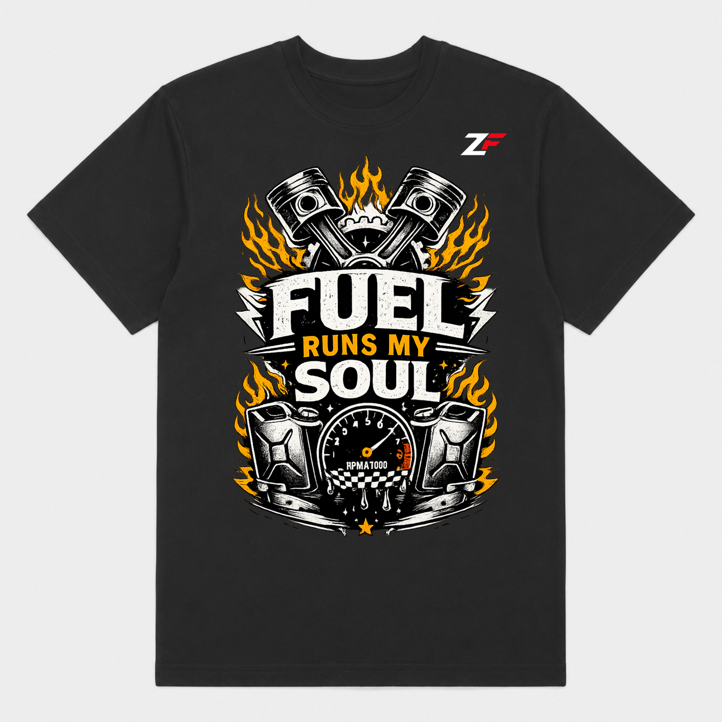 Fuel Runs My Soul Oversized Graphic T-Shirt Black