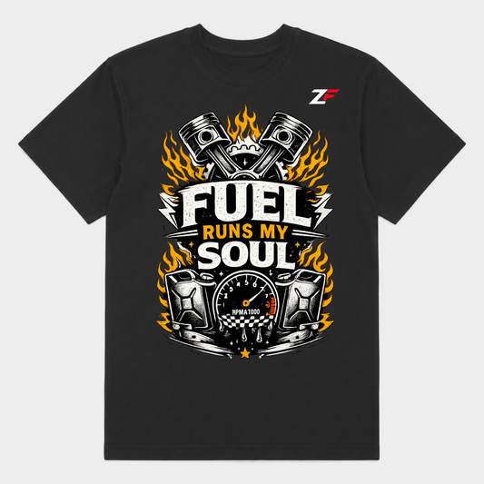 Fuel Runs My Soul Oversized Graphic T-Shirt Black
