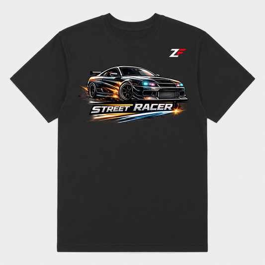 Street Racer Oversized Graphic T-Shirt Black